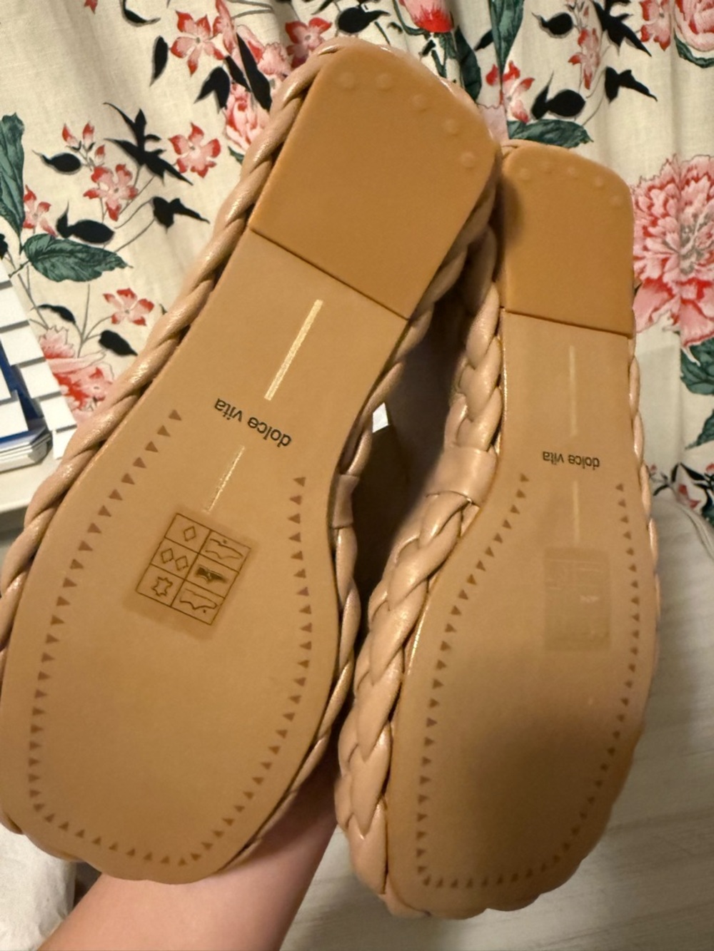 Dolce Vita Tan Braided-Platform Wedge Mules - Picture 3 of 4
